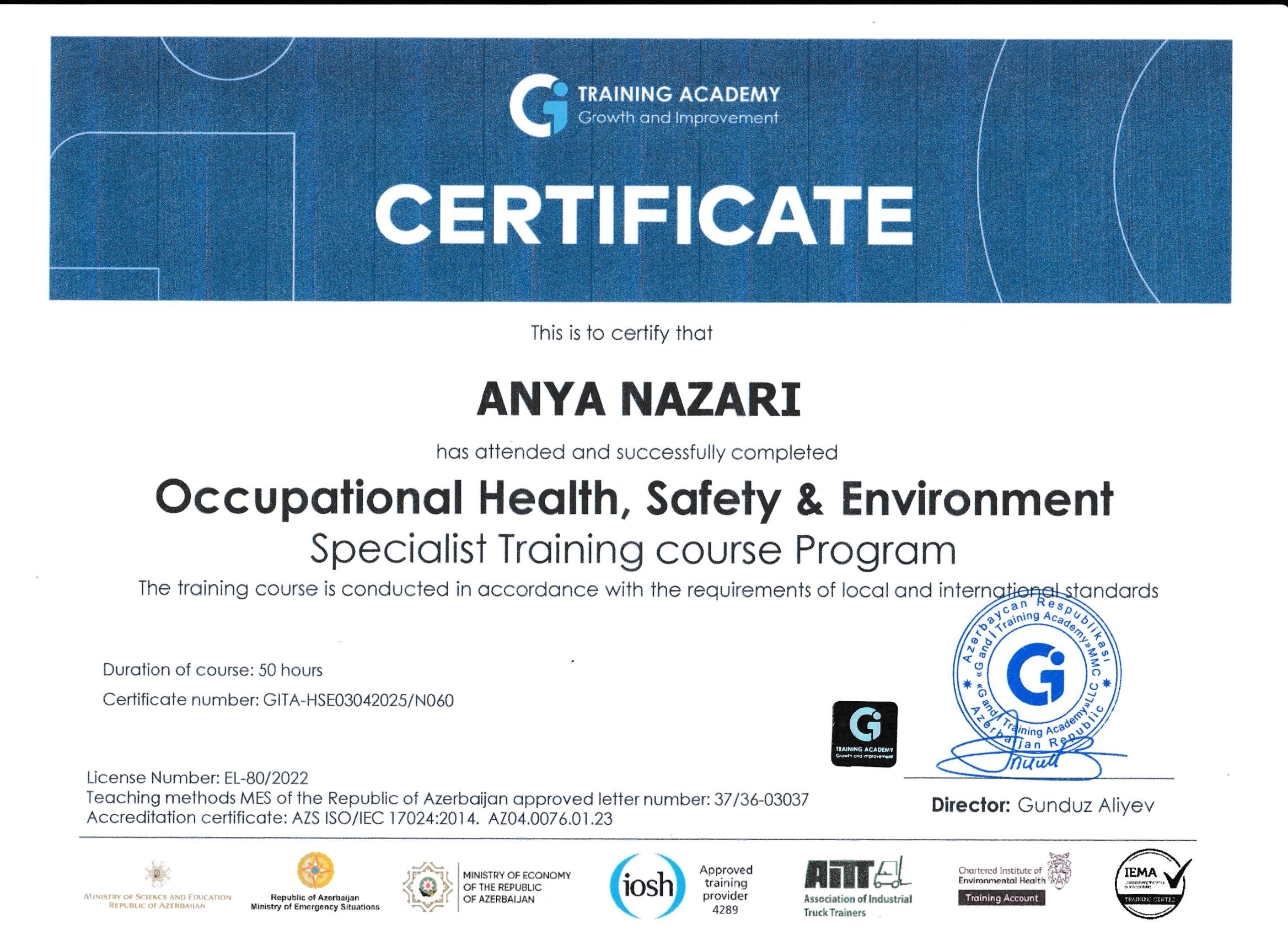 Certificate 9