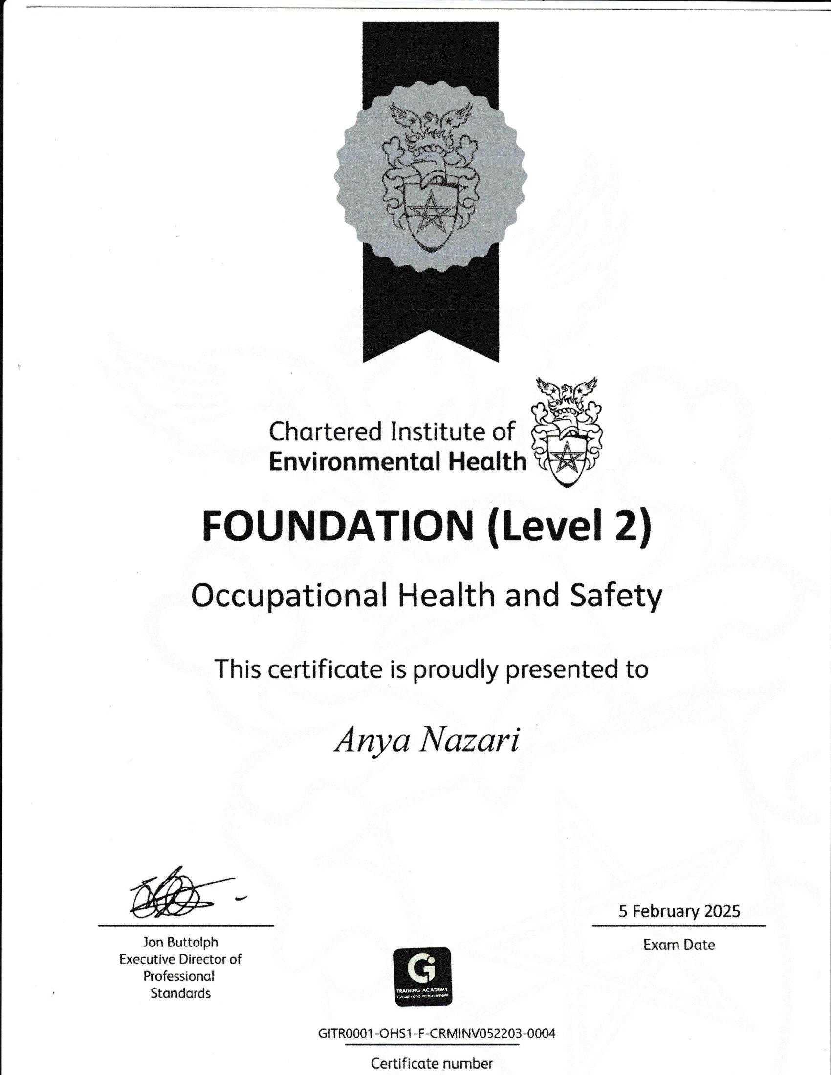 Certificate 23